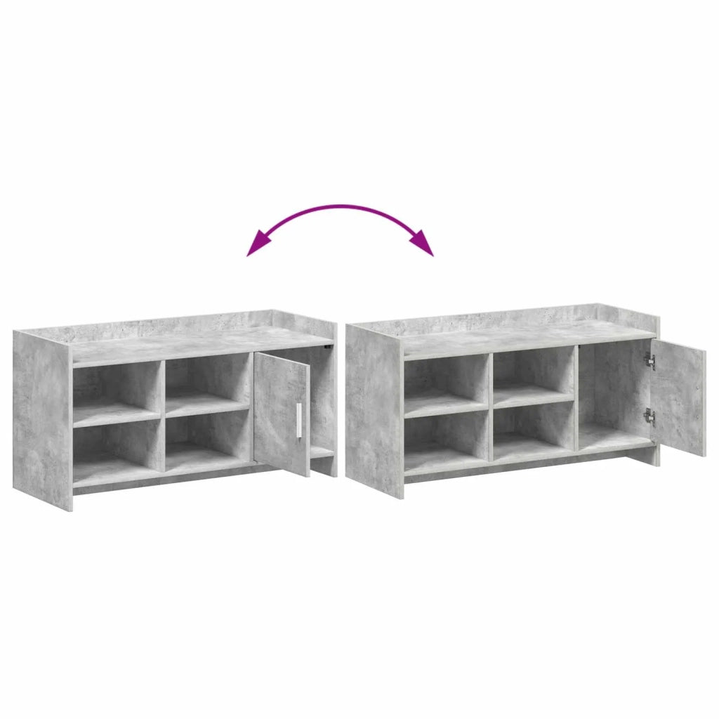 Mobile per scarpe con porta Grigio Cemento 100 x 39,5 x 51 cm 8011358
