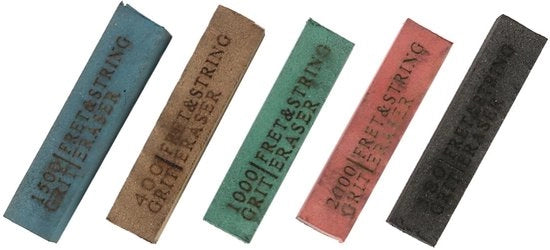 Strumento di pulizia per tasti chitarristici - 5 pezzi - Adatto per chitarra e ukulele - Materiale morbido e elastico