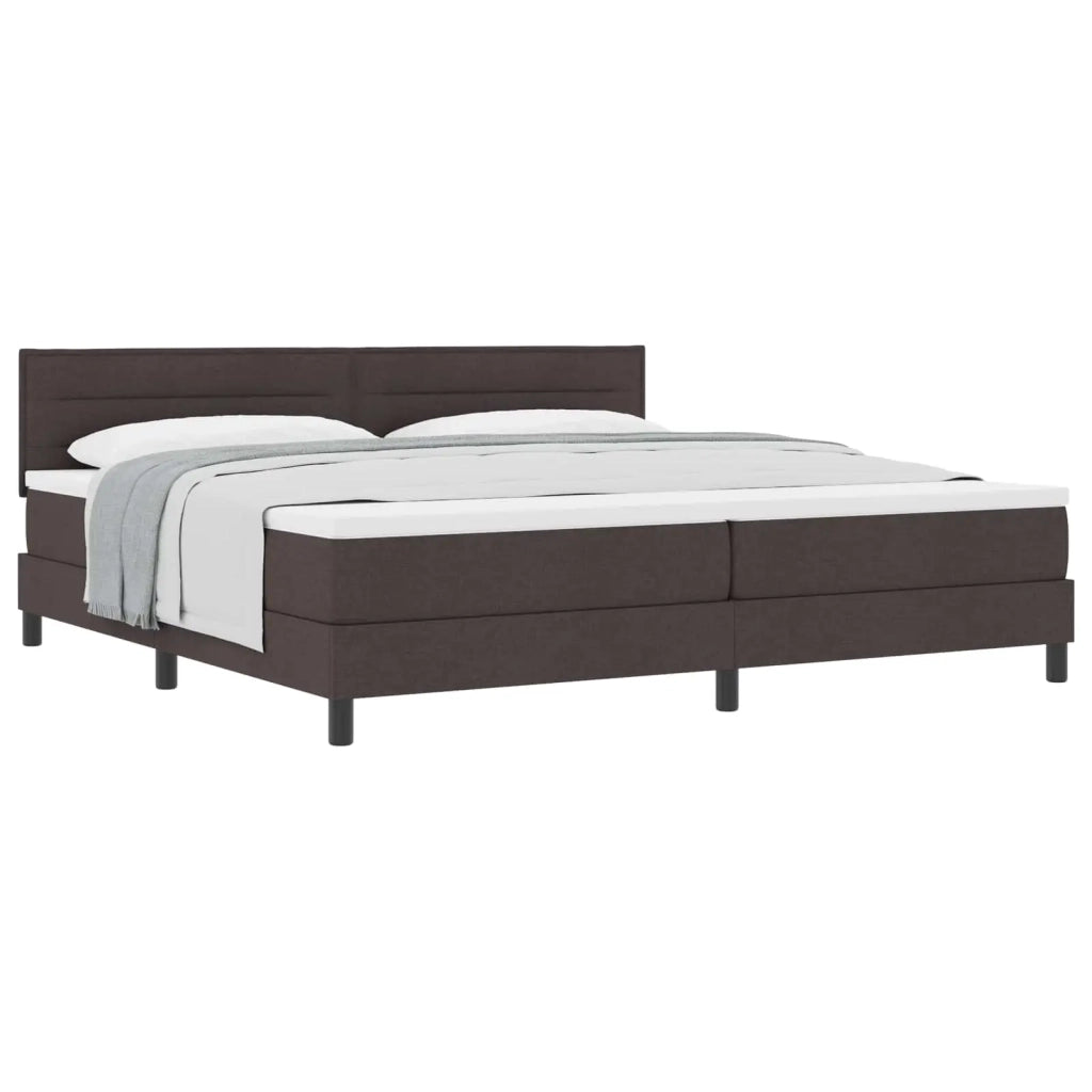 Letto a molle con testiera Marrone Scuro 200 x 200 cm Tessuto 3338639
