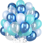 60 pezzi di palloncini metallici blu lattes - blu turquesa - palloncini macarone - tema oceano - matrimonio compleanno festa babboaggio