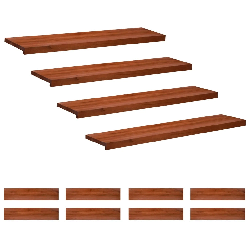 Tappeti per scale 12 pz 110 x 25 x 2 cm Marrone 3446368