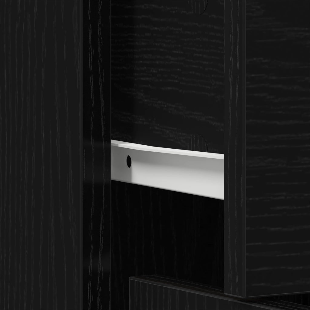 Credenza Nera in Rovere 60x30x75 cm - Legno ingegnerizzato
