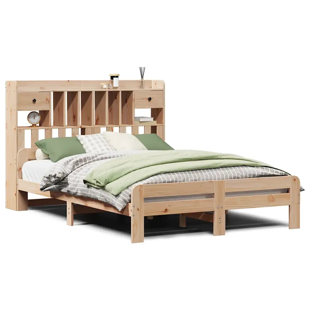 Letto Libreria senza Materasso 150x200 cm in Legno di Pino