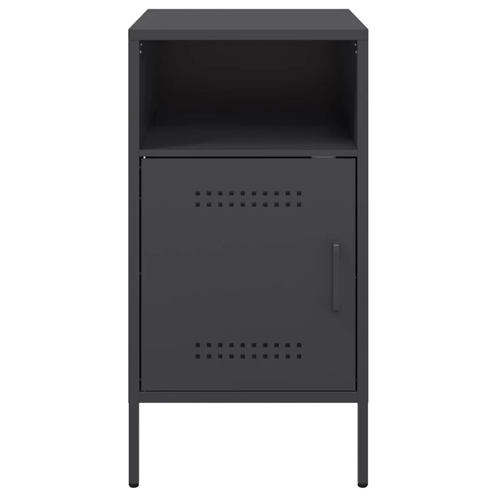 Comodino Nero 36x39x68 cm in Acciaio