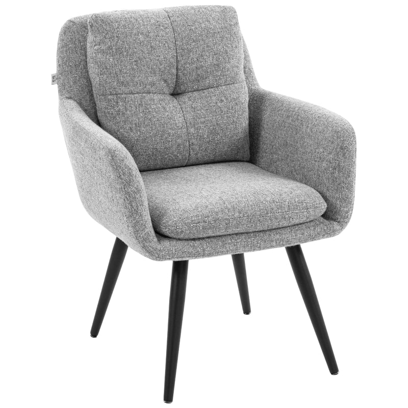 POLTRONA Imbottita 65x72x86 cm Grigio Chiaro in metallo