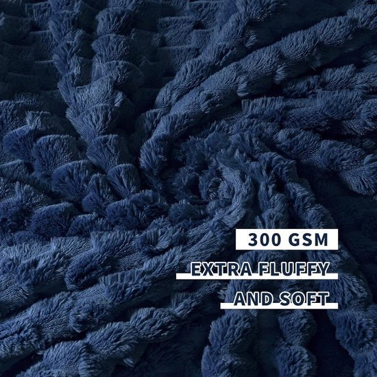 Fleece soffice e morbido cuscino da scrivania e tenda per campeggio - microfibra leggera e accogliente - blu marino 150 x 200 cm