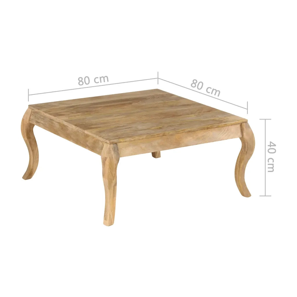 vidaXL Tavolino da Salotto in Legno Massello di Mango 80x80x40cm
