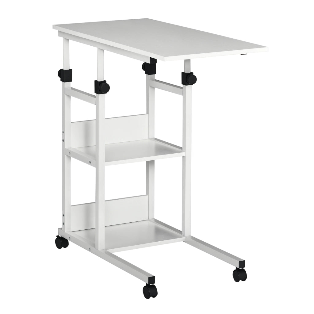 Tavolino da caff¨¨ con ruote ¨C zephmum ¨C bianco 80x40 cm