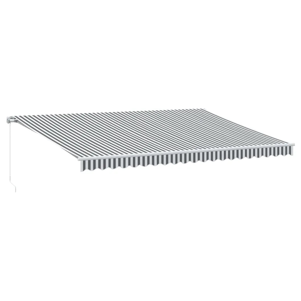 vidaXL Tenda da Sole Retrattile Manuale Antracite e Bianco 500x350 cm
