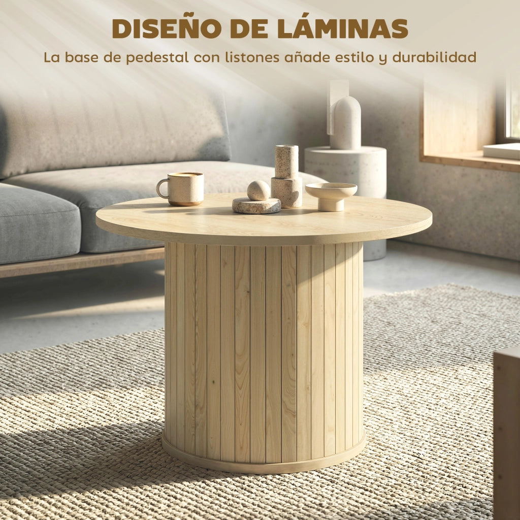 Tavolino da salotto rotondo ¨C Minimal ¨C legno naturale ?60x40 cm