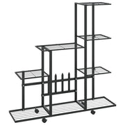 Portavasi mobile portafiori su ruote 94,5 x 25 x 92,5 cm metallo nero 02_0045184