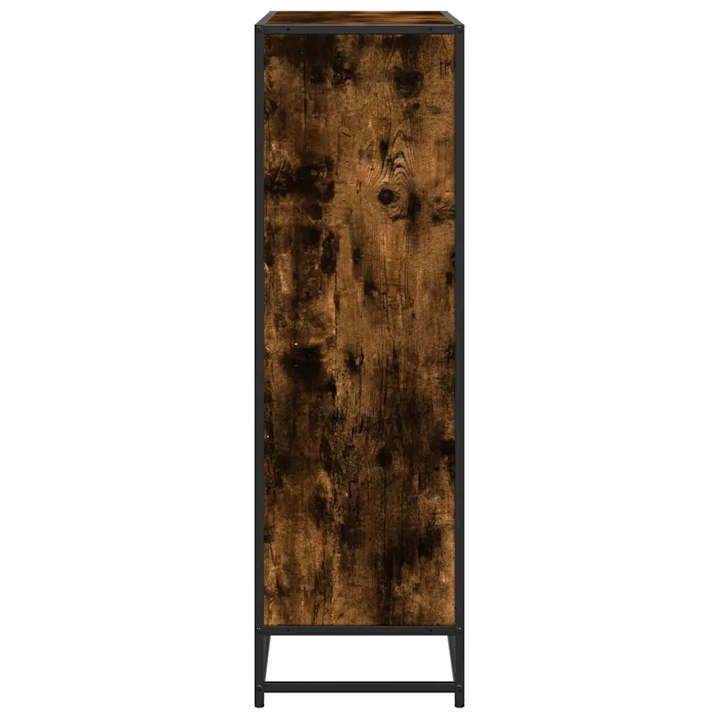 Libreria-Scaffale per Libri-Mobile di Stoccaggio Rovere Fumo 97,5x33x107,5 cm Legno Multistrato&Metallo