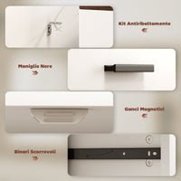 Credenza Moderna 68,6x35x90,3 cm 2 Cassetti e Armadietto in Legno Bianco