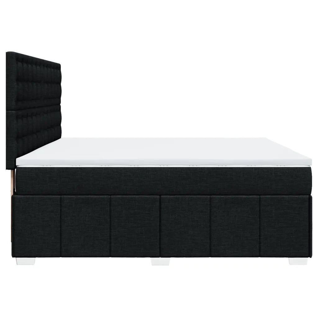 Giroletto a Molle con Materasso Nero 180x200 cm in Tessuto