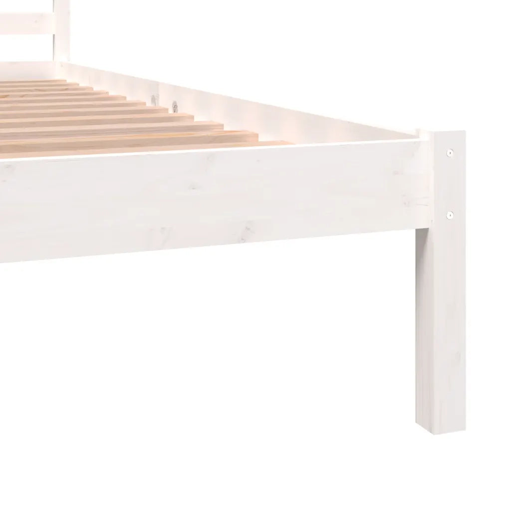 Giroletto-Struttura Letto Bianco Legno Massello di Pino 120x190cm Small Double 243947