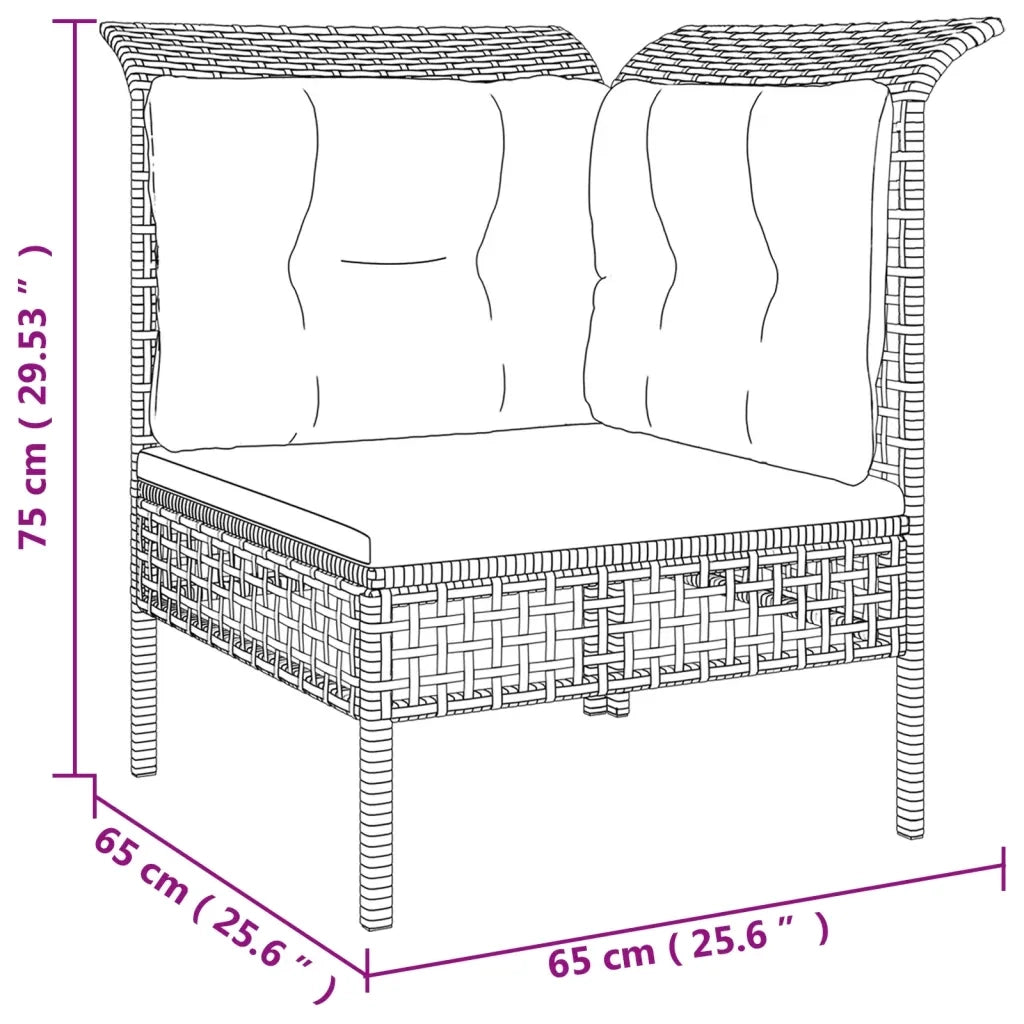 Set Divani da Giardino 5 pz | Set Salotto da Giardino con Cuscini in Polyrattan Grigio