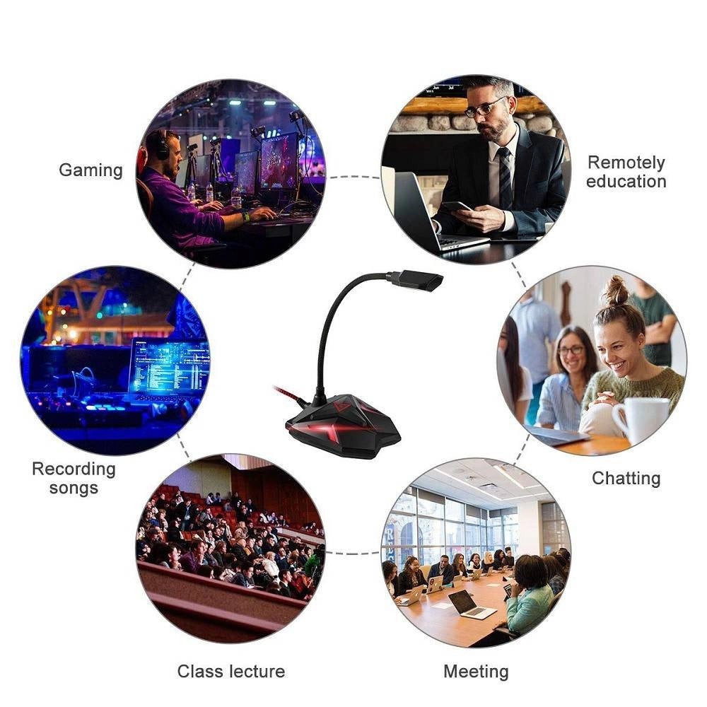 Trade Shop - Microfono Da Tavolo Scrivania Meeting Voice Conferenze Gaming Pc Usb Q55 -