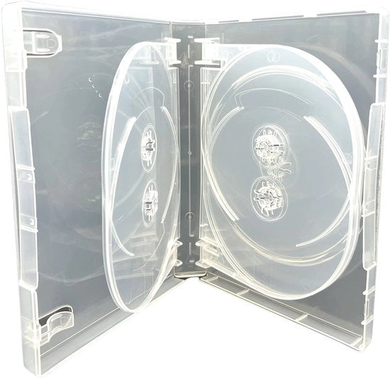 Cassa per DVD 27mm - 7 Posizioni - Pacchetto da 5 - Soluzione di archiviazione sottile - Design trasparente - Per CD/DVD/Blu-ray - Cassa multimediale