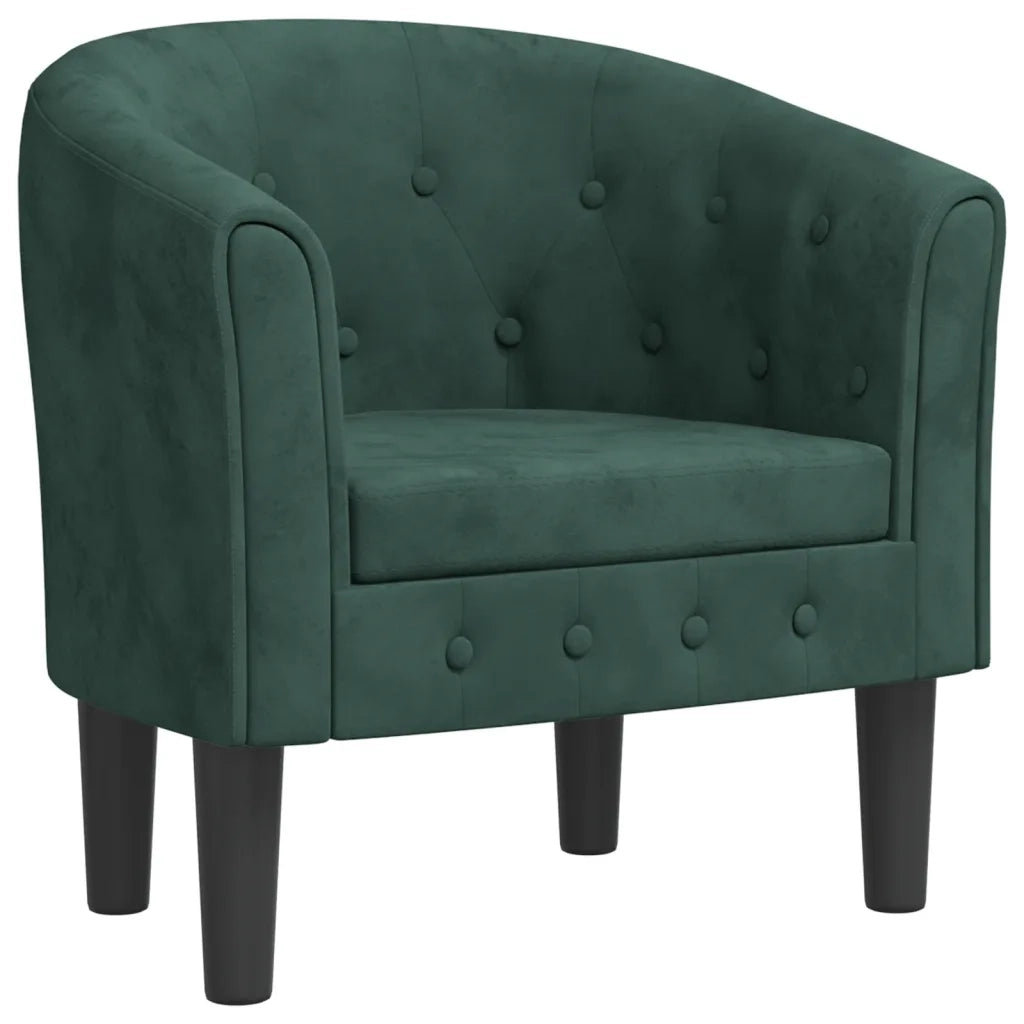 Poltrona Cabriolet Verde Scuro in Velluto 356472