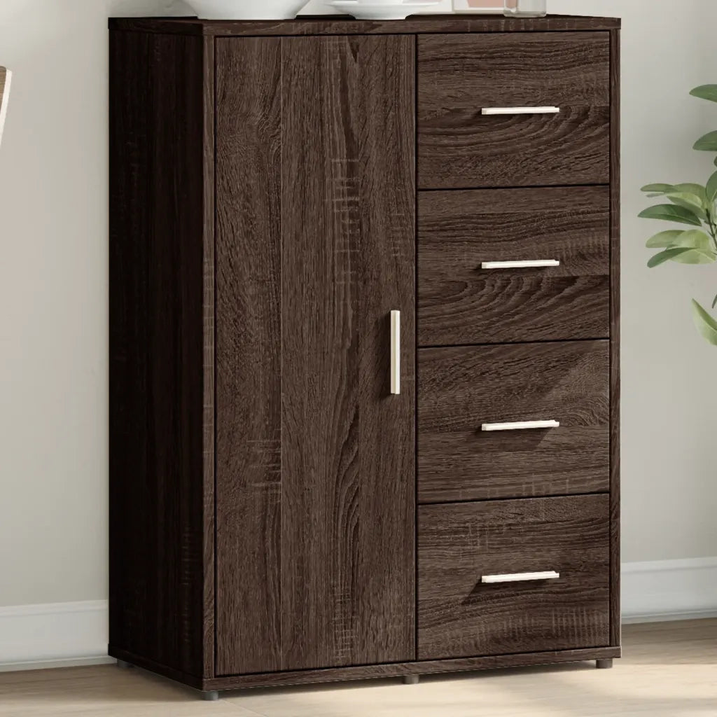 Credenza Rovere Marrone 60x31x84 cm in Legno Multistrato 840512