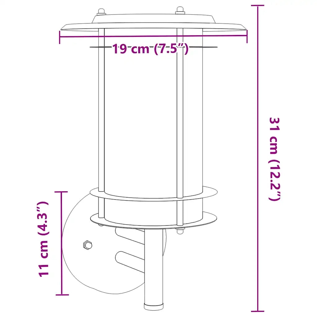 Applique da Esterno 2 pz Nere in Acciaio Inossidabile CFW4952619