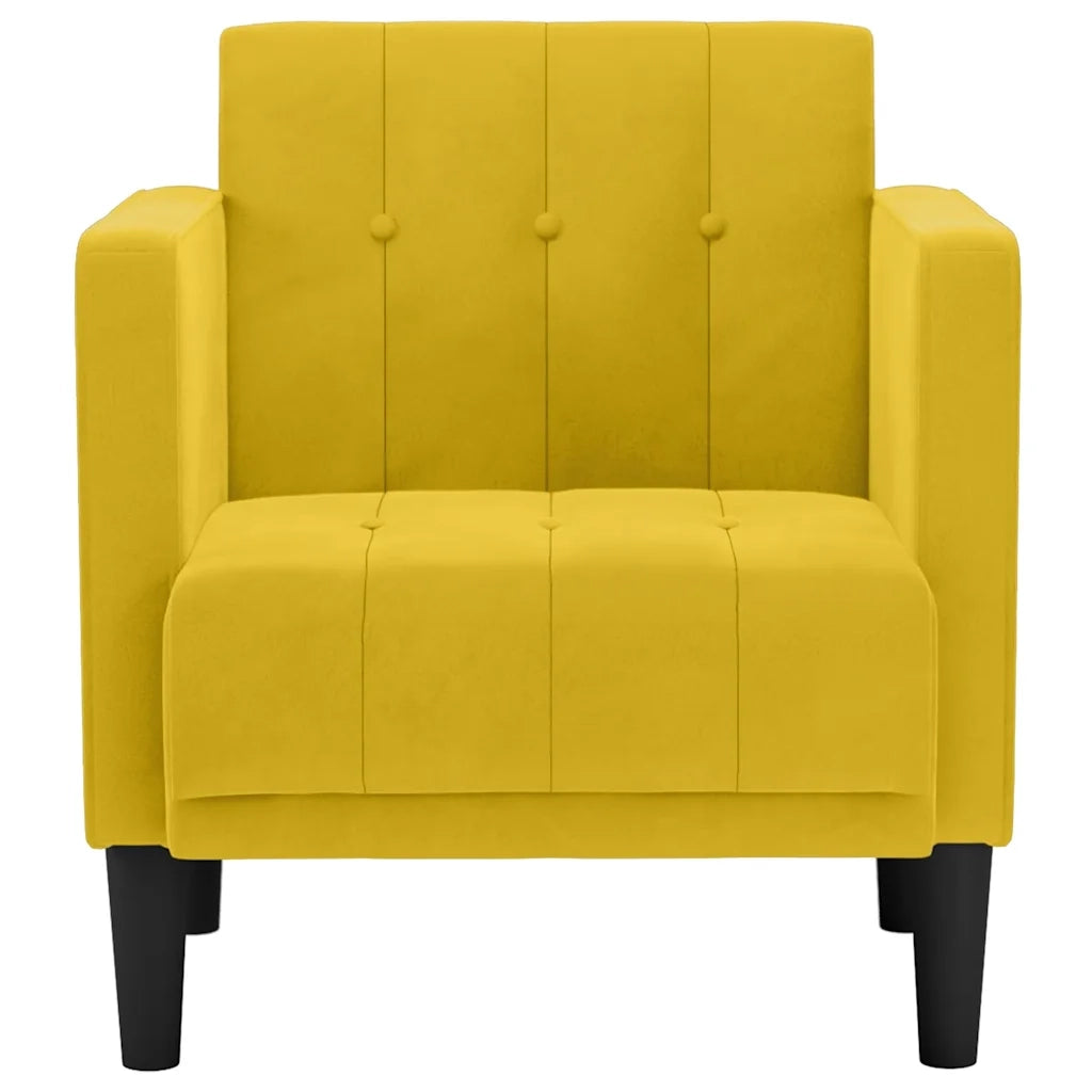 Divano Sedia con Braccioli Giallo 53 cm in Velluto 4100558
