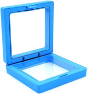 Supporto di visualizzazione a schermo 3D galleggiante - Contenitore di conservazione di gioielli - Foliante PE trasparente - Supporto per monete - Adatto per - Blu 10 pezzi