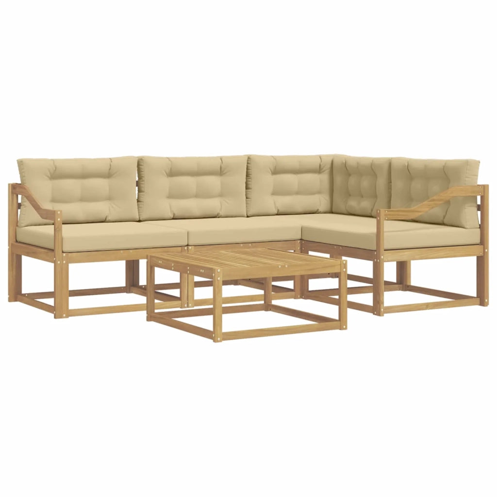 Set di divani da esterno 5 pcs Bianco e Beige 79 x 79 x 37 cm 3386427