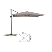 OMBRELLONE A BRACCIO DELUXE 3X4 M TORTORA ALLUMINIO 360 GRADI  MARMETTE ESCLUSE