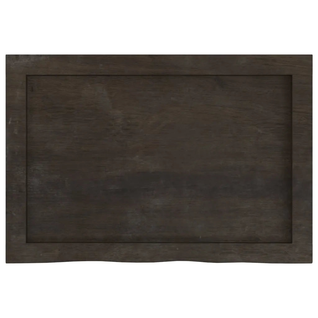 Piano Tavolo Marrone 60x40x(2-4) cm Rovere Massello Trattato