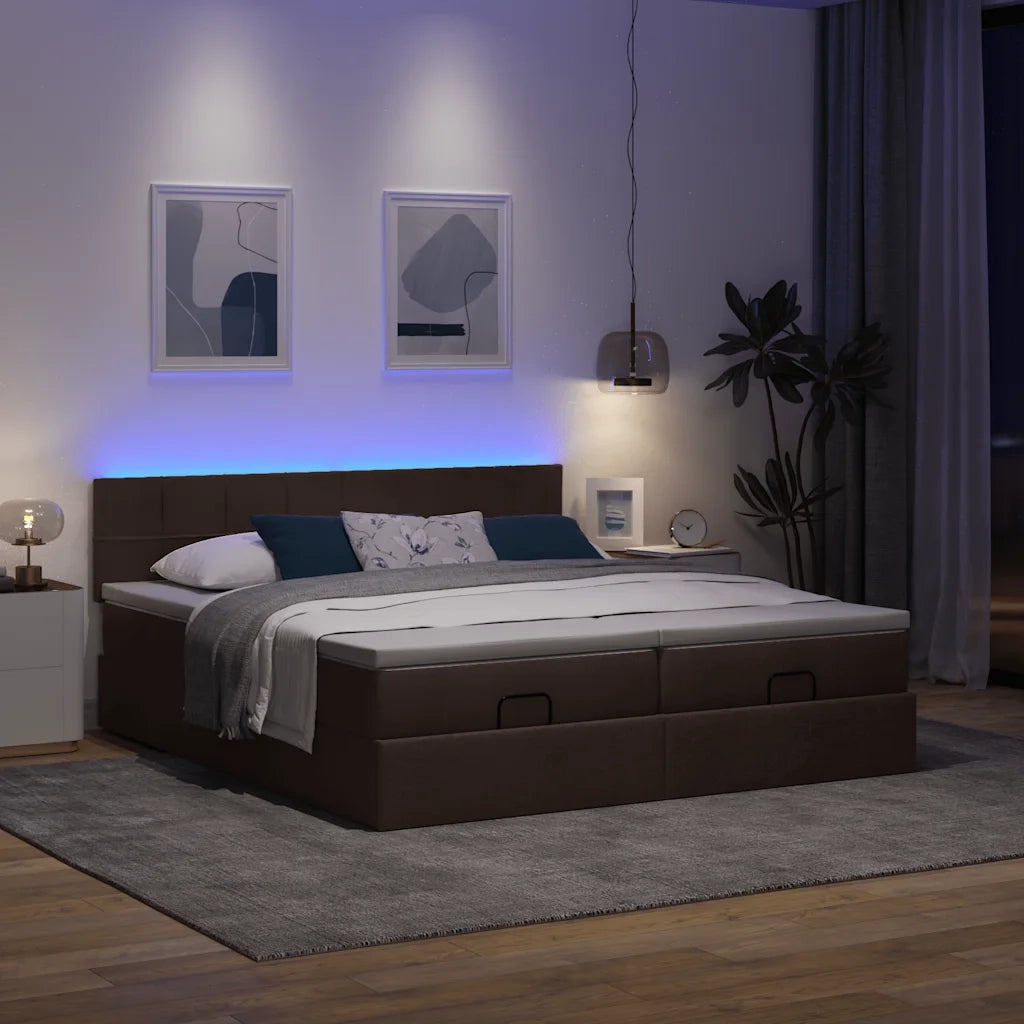 Struttura Letto Pouf con Materassi 180x200 cm in Tessuto 3312846