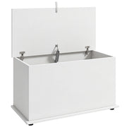 Baule Contenitore 102 L e Panca Multiuso 80x40x45 cm Bianco Legno