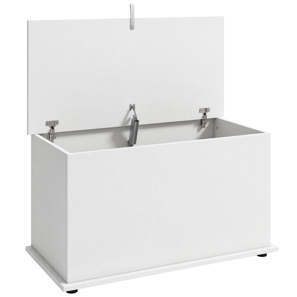 Baule Contenitore 102 L e Panca Multiuso 80x40x45 cm Bianco Legno