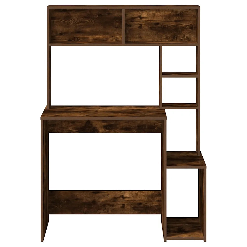 Scrivania Mensole Rovere Fumo 100x45x140 cm Legno Multistrato 860440