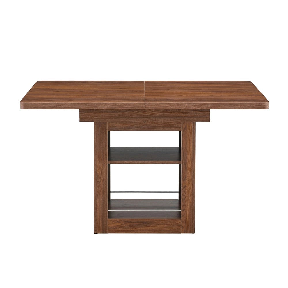 Tavolo da Pranzo Allungabile in Legno Noce con Ripiano ¨C MINIMAL ¨C per 4-8 Persone, Salvaspazio