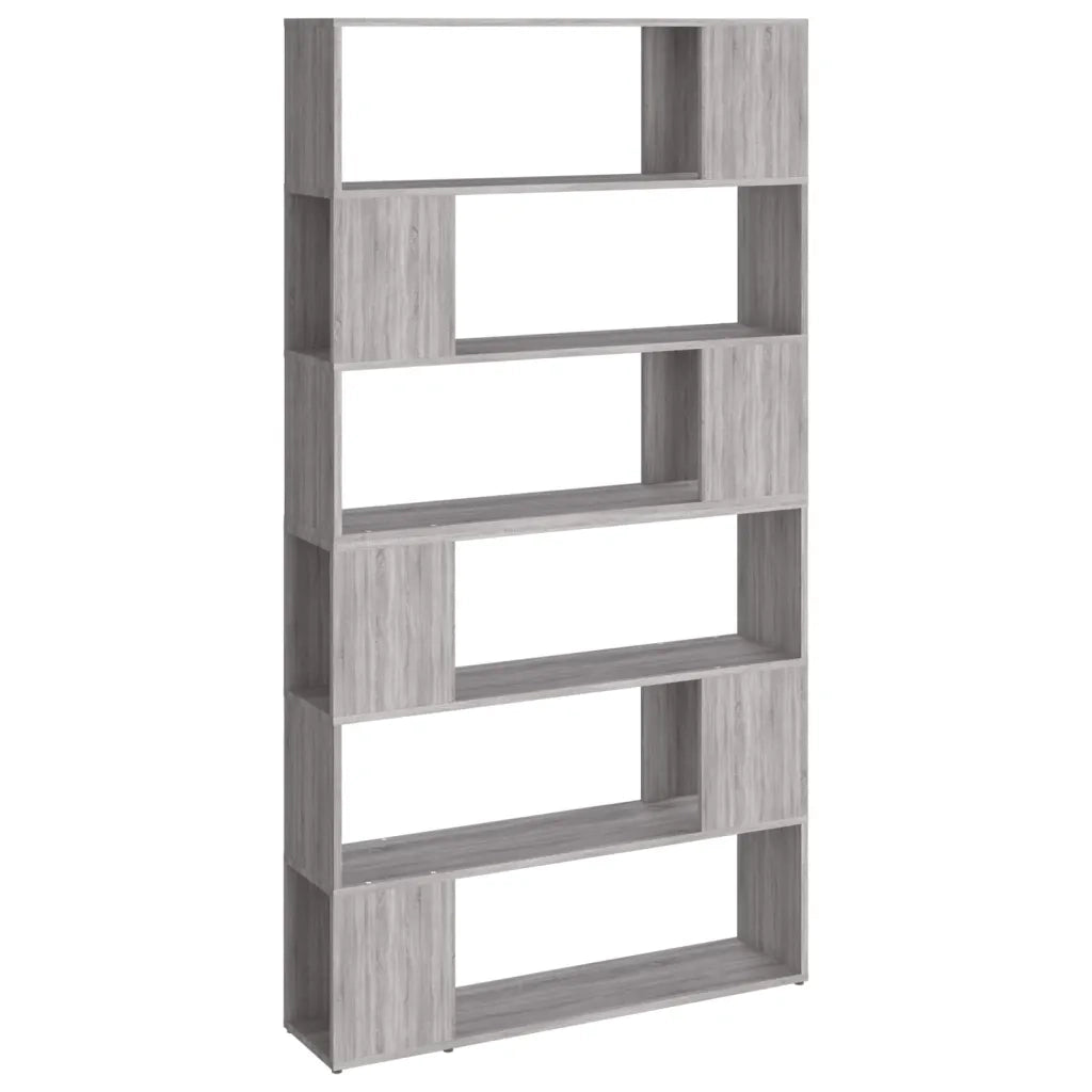 Libreria Divisorio-Scaffale per Libri-Mobile di Stoccaggio Grigio Sonoma 100x24x188 cm