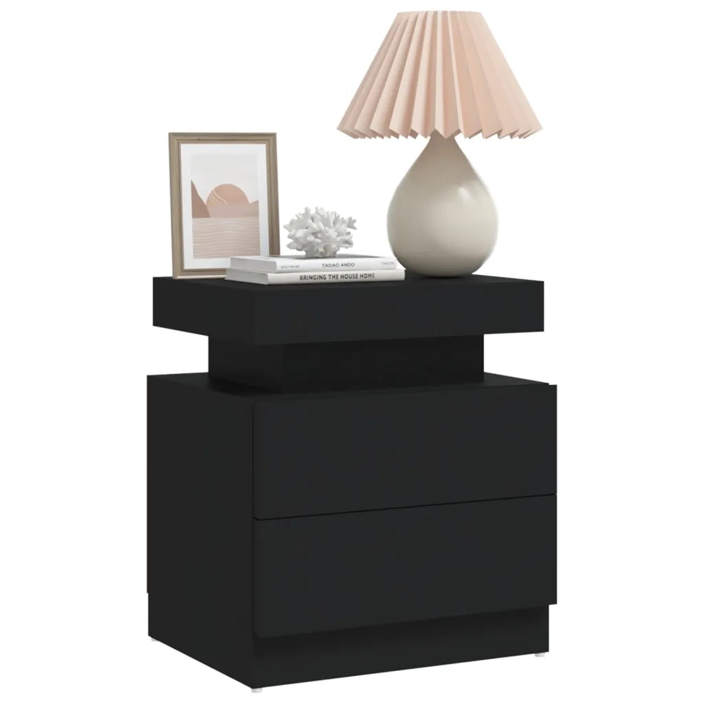 Comodino Nero 45x35x52 cm in Truciolato cod mxl 57909