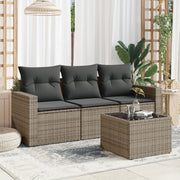 Salotto da Giardino-Set Divani da Giardino 4 pz con Cuscini in Polyrattan Grigio 340099