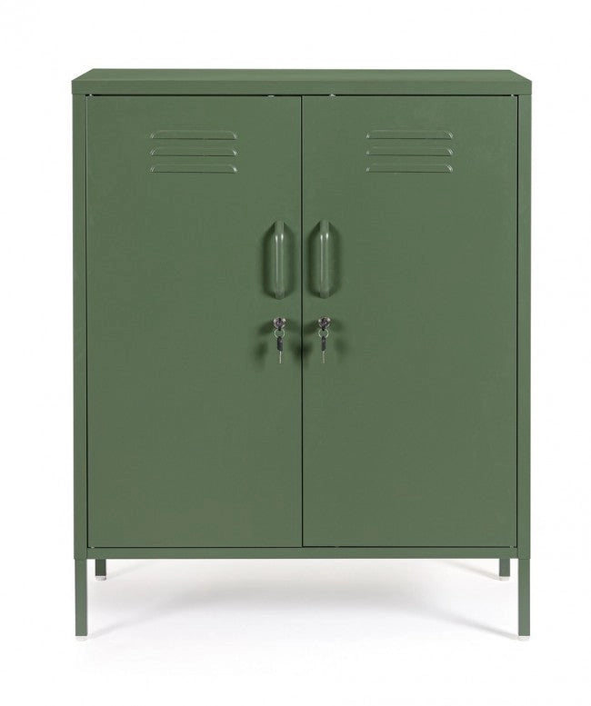 Mobile Basso 2 Ante 40x80x101,5 cm Cambridge in Acciaio Verde