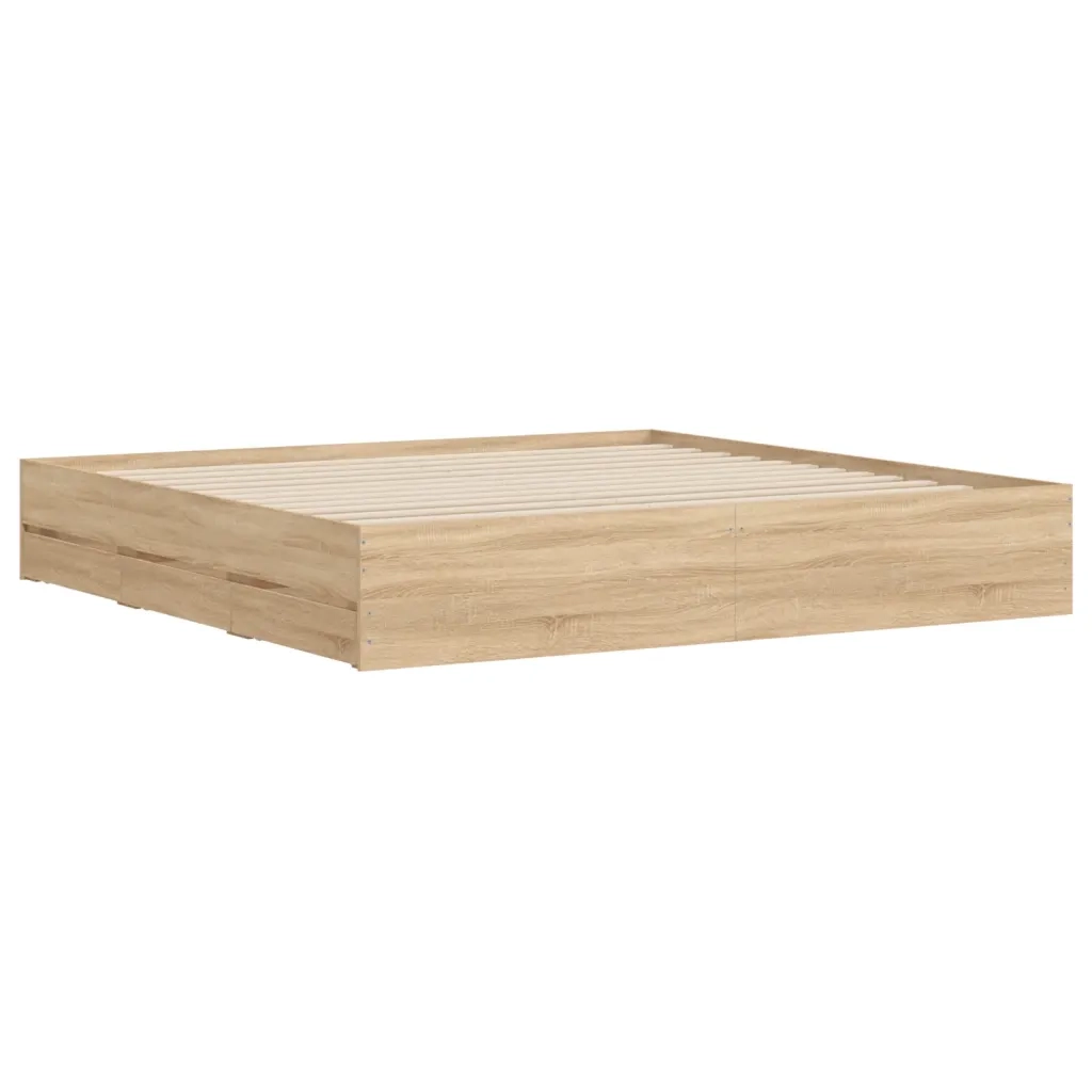 Giroletto Cassetti Rovere Sonoma 180x200 cm Legno Multistrato 3207254
