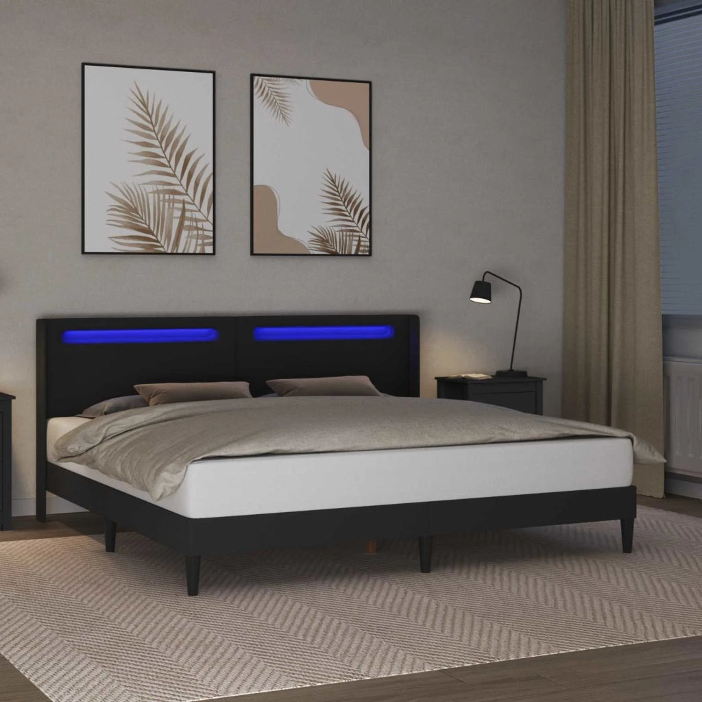 Struttura del letto con testiera Nero 180 x 200 cm Similpelle 3414697