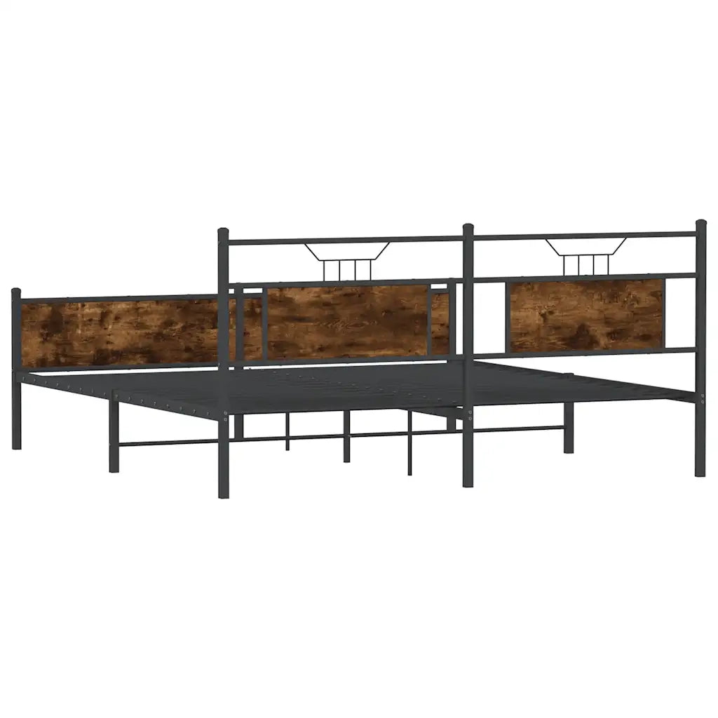 Giroletto senza Materaso in Metallo Rovere Fumo 160x200 cm 3325113