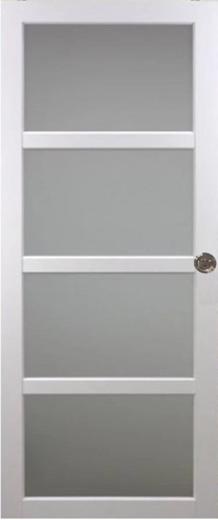 Porta scorrevole Tana bianca larghezza 63 con sistema di galandage + kit finitura incluso