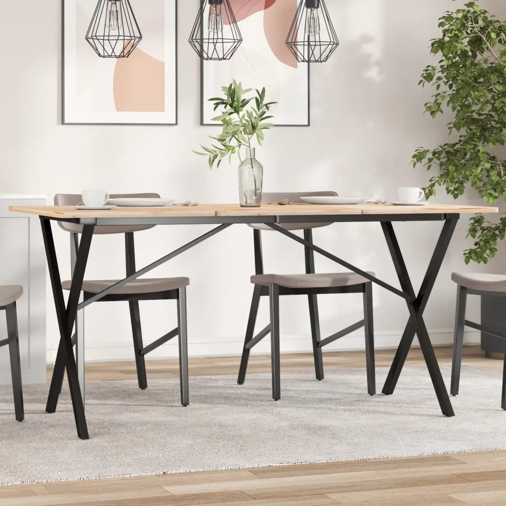 Telaio Gambe a X per Tavolo da Pranzo 140x60x73 cm in Acciaio