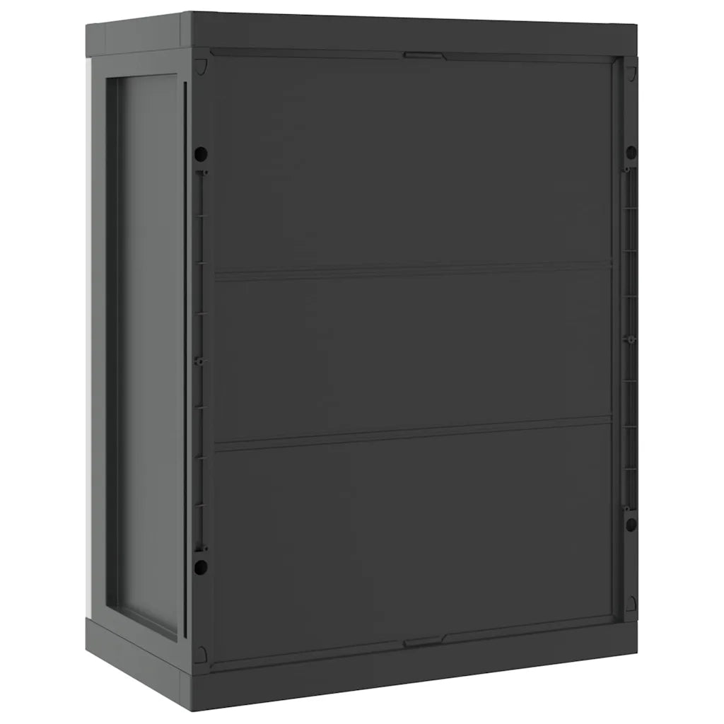Mobile contenitore da esterno compatto di design per giardino 65 x 37 x 85 cm con ripiano regolabile in PP grigio 02_0047409