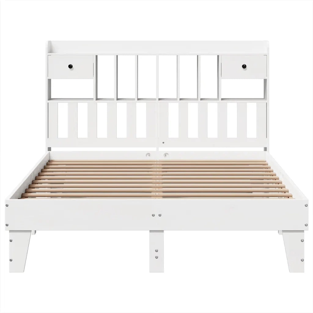 Letto senza Materasso Bianco 140x200 cm Legno Massello di Pino 3308844