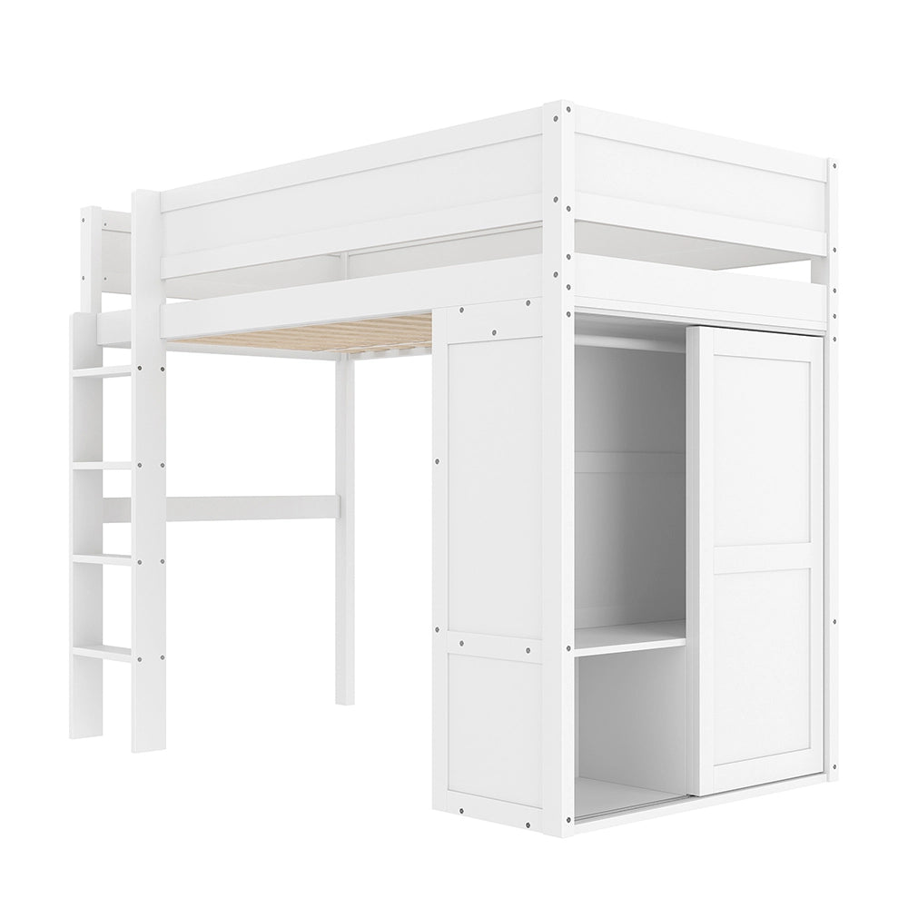 Letto a castello 90x200cm - Xylo - bianco, spazio aperto, senza rete