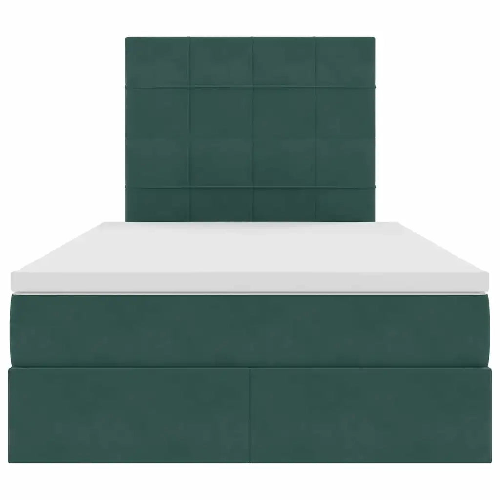 Letto con contenitore e LED Verde Scuro 120 x 200 cm Velluto 3372660