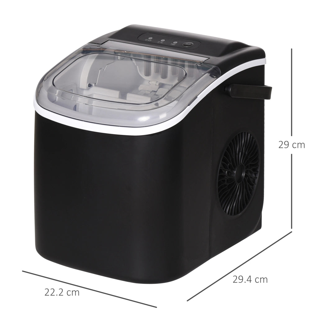 Easycomfort Macchina del Ghiaccio da 9 Cubetti in 6-12 Minuti con Cestello e Paletta Inclusi, 23.8x30.5x29 cm, Nero