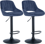 Set di 2 sgabelli da bar Milet velluto B 1